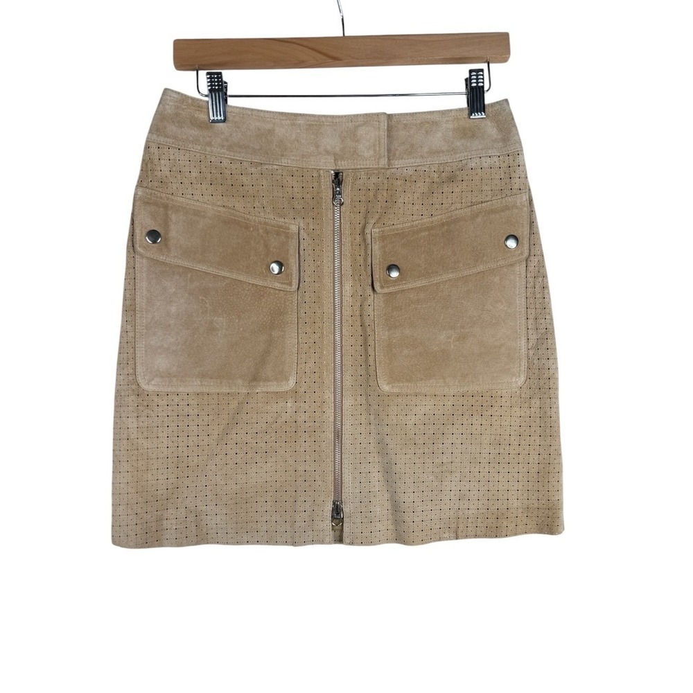 Margaret‎ Godfrey Vintage Leather Skirt size 6 Tan